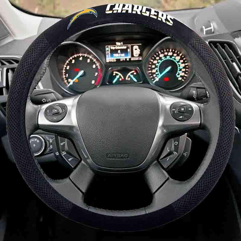 NFL LOS ANGELES CHARGERS POLY-SUEDE STEERING WHEEL COVER-Fremont Die-Big Fan Arena