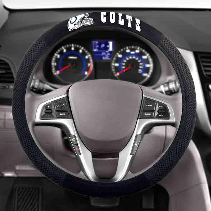 NFL INDIANAPOLIS COLTS POLY-SUEDE STEERING WHEEL COVER-Fremont Die-Big Fan Arena