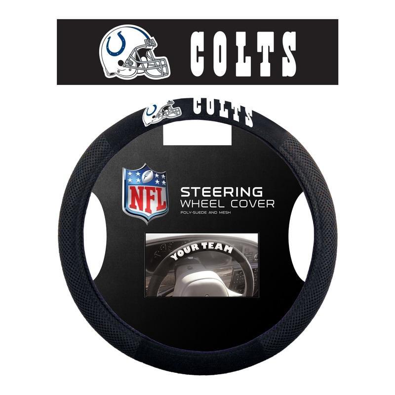 NFL INDIANAPOLIS COLTS POLY-SUEDE STEERING WHEEL COVER